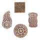 Set of 4 Piece New Mix Wooden Printing Blocks